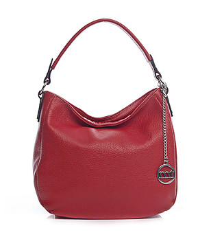 Червена дамска чанта от естествена кожа Amie снимка