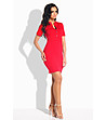Червена памучна рокля Rachel-2 снимка