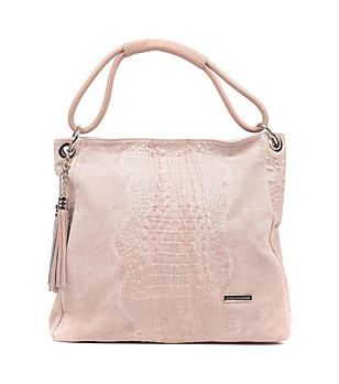 Дамска кожена розова чанта Augusta снимка