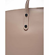 Бежова дамска кожена чанта Tiffany-2 снимка