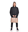 Бежова дамска кожена чанта Tiffany-4 снимка