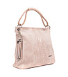 Дамска кожена розова чанта Augusta-2 снимка