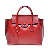 Червена дамска кожена чанта Sidney-0 снимка