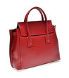 Червена дамска кожена чанта Sidney-1 снимка