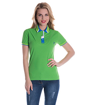 Дамска памучна блуза в зелено Beattie снимка