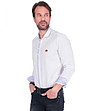 Бяла мъжка памучна риза Carey-3 снимка