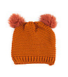 Оранжева дамска шапка с помпони -0 снимка