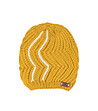 Жълта дамска шапка с бели ленти-0 снимка