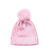 Дамска шапка в розово и сребристо-0 снимка