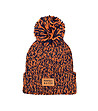 Унисекс зимна шапка в тъмносиньо и оранжево-1 снимка