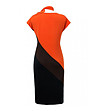 Черна рокля с оранжев панел Sat-1 снимка