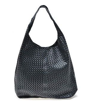 Черна кожена дамска чанта Verona снимка