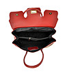 Червена дамска кожена чанта Anika-3 снимка