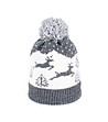 Унисекс шапка в сиво и бяло със зимни мотиви-0 снимка