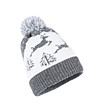 Унисекс шапка в сиво и бяло със зимни мотиви-1 снимка