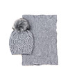 Комплект от шал и шапка в сиво-0 снимка