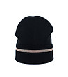 Комплект от шапка и шал в черно със златист кант-2 снимка