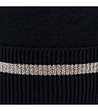 Комплект от шапка и шал в черно със златист кант-3 снимка