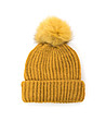 Дамска зимна шапка в цвят горчица-1 снимка