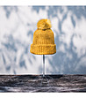 Дамска зимна шапка в цвят горчица-2 снимка