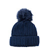 Дамска зимна шапка в тъмносиньо-0 снимка