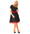 Черна памучна рокля с червен тюл Regina-0 снимка