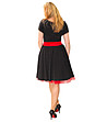 Черна памучна рокля с червен тюл Regina-1 снимка