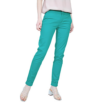 Дамски памучен панталон в зелен нюанс Melanie снимка