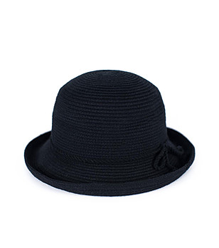 Елегантна черна дамска зимна шапка с вълна снимка