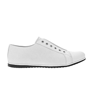 Бели мъжки кожени спортни обувки Vassi снимка