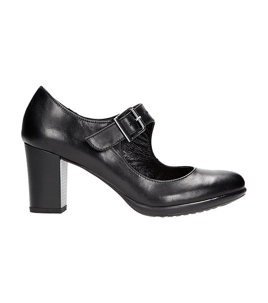 Черни дамски кожени обувки Paolina снимка