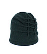 Тъмнозелена дамска вълнена шапка с ефектни набори-0 снимка