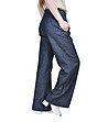 Дамски памучен панталон от син деним-3 снимка