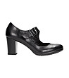 Черни дамски кожени обувки Paolina-0 снимка