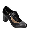 Черни дамски кожени обувки Paolina-2 снимка
