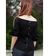 Черна дамска блуза с голи рамене-1 снимка