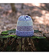 Дамска шапка в цвят лавандула и синьо-2 снимка