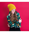 Дамска шапка в цвят горчица-0 снимка
