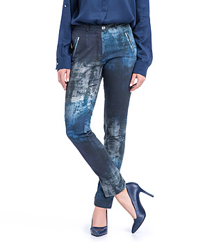 Дамски памучен панталон в сини нюанси Flora снимка