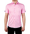 Памучна мъжка розова риза с къс ръкав Cassius-0 снимка