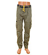 Мъжки памучен панталон с джобове в цвят каки-0 снимка