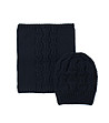 Дамски комплект шал и шапка в черно-0 снимка