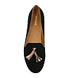Черни дамски велурени обувки с пискюли Marisa-1 снимка