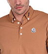 Кафява памучна мъжка блуза с къс ръкав Bartek-3 снимка
