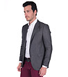 Мъжко сако с лен и памук в меланж на цвят графит Tees-2 снимка