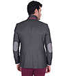 Мъжко сако с лен и памук в меланж на цвят графит Tees-4 снимка