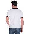 Мъжка памучна тениска с яка в бяло и сиво Clark-1 снимка