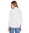 Бяла дамска памучна риза на каре в бледозелен нюанс Cora-1 снимка