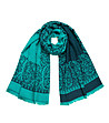 Правоъгълен дамски шал в нюанси на цвят емералд-0 снимка