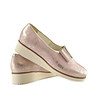 Лачени дамски кожени обувки в розово и златисто Grace-4 снимка